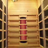 Sauna infrarouge électrique à faible EMF, haut de gamme, pour 1 personne, en bois massif de cèdre rouge, à spectre complet, infrarouge lointain
