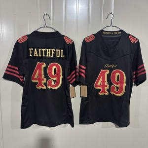 Оптовая продажа: Новые стили высококачественных мужских футболок для американского футбола с вышивкой, джерси для регби, командные джерси 49ers - Product Image 5