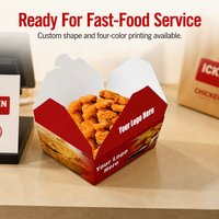 Boîtes d'emballage en papier pour la restauration rapide à emporter, imprimées sur mesure, jetables, pour frites, hamburgers, poulet frit, ailes de poulet