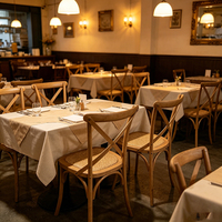 Chaises de restaurant en bois à dossier croisé, design moderne, chaise en bois massif pour mariage, événement, fête, vente en gros