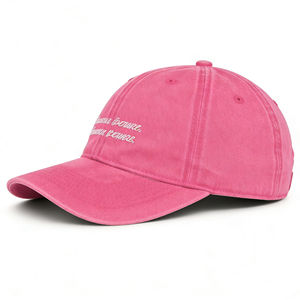 Gorra de Béisbol Vintage Rosa Lavado de 6 Paneles con Lindo Texto Blanco Bordado, Gorra Estilo Papá Ligera y Ajustable para Uso Diario - Product Image 3