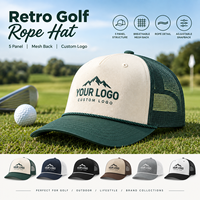 Casquette Trucker 112FPR Rétro Golf en Corde, 5 Panneaux, Dos en Maille, Réglable, Snapback, Broderie Personnalisée, Vente en Gros
