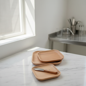 Vassoi Decorativi e di Grado Commerciale in Legno di Faggio Sostenibile, Bestseller di Fabbrica per Tè, Frutta, Cibo, Dessert e Caffè - Product Image 6