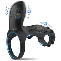 Dual Ring Adult Sexspielzeug Stimulator Massage gerät Vibrierender Penis Ring Cock Sleeve für Männer Erektion verbesserung und weibliches Vergnügen