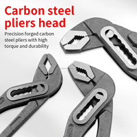 Clé à tuyau de plombier de qualité industrielle, à verrouillage lisse, réglable, avec joint coulissant pour collier de serrage de tuyau, outil de pose en chrome vanadium