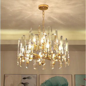 Modern All Copper Crystal Chandelier Round Multi Head <b>Led</b> <b>Lighting</b> For Living Room Dining Room Home Decor - Product Image 3