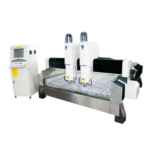 用于石雕雕刻的高效2头3轴花岗岩大理石CNC Router