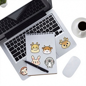 Nouveauté : Autocollants en PVC imprimés, découpés, imperméables et écologiques, style animaux mignons, 2 collections, 50 pièces, fabriqués en Chine - Product Image 1