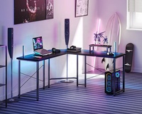 Design moderne populaire noir en forme de L coin ordinateur PC bureau de jeu