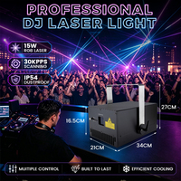 Sistema de Iluminación Láser de Alta Potencia de 15W para Clubes, Bares, Conciertos y Eventos, Disponible en Almacén Local en EE. UU.