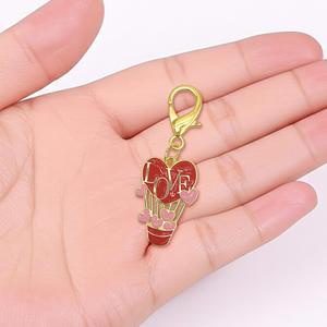 Llavero de Metal de Aleación de Zinc con Diseño de Dibujos Animados para Año Nuevo, Regalo de San Valentín con Rosa de Amor y Globo Aerostático - Product Image 5