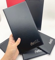Pemegang tagihan pemeriksaan Menu restoran Checkbook Server kulit PVC hitam kustom