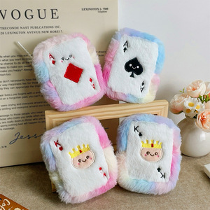 Monedero de Peluche con Diseño de Cartas de Póker, Estilo Original, para Guardar Artículos Pequeños, Bolsa para Lápiz Labial para Niñas, Venta al Por Mayor - Product Image 1
