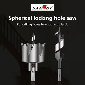 Laiwei 6 hàm hợp kim bóng Opener 56mm và 23mm 2 cái cho cửa gỗ khoan, installatiohole Saw <span class=keywords><strong>Set</strong></span> khóa cài đặt Kit - Product Image 5