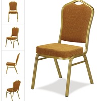Vente en gros de chaises empilables en alliage d'aluminium pour hôtels, banquets, mariages, expositions, formations