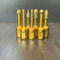 Têtes de meulage diamantées Soliboss M14 7 pièces, haute dureté, filetage interne 8 mm, pour sculpture et polissage de pierre