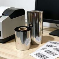 Cinta de Transferencia Térmica Personalizada Black Unioncoding UC169 100 x 300 12 mm, Cinta para Impresora de Códigos de Barras con Transferencia Térmica Mejorada TTR