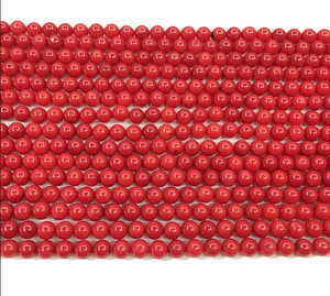 <b>Red</b> Coral Round Smooth Beads for Jewelry Like Anklet <b>Bracelet</b> for Women & Girls 13" Rondelles Strands Wholesale Gemstones - Product Image 5
