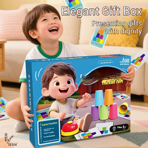 Jeu de tasses empilables à vitesse rapide, cloche chronométrée, jouet éducatif <span class=keywords><strong>Montessori</strong></span> pour enfants, reconnaissance des couleurs, sans BPA, interaction parent-enfant - Product Image 5