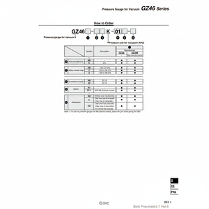 SMC Pneumatics-Manómetro de vacío, variante de servicio de cumplimiento manual - Product Image 1
