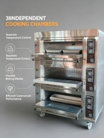 Four de boulangerie commercial robuste, nouvelle arrivée, en acier inoxydable, à plusieurs niveaux, pour hôtel, restaurant, cuisine commerciale