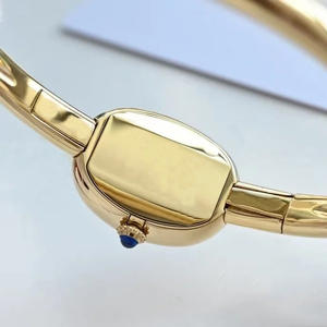 Reloj de oro de 18 quilates con esfera ovalada resistente a la decoloración, reloj de diseño de lujo chapado en oro genuino, modelo mini - Product Image 3