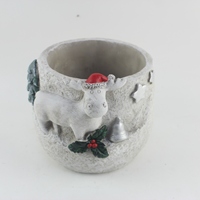 Pot de fleurs moderne en ciment pour cactus et succulentes, fait main, pour décoration de Noël, à poser au sol ou suspendre