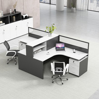 Simple moderne 4/6 personne poste de travail bureau cloison armoire mobilier de bureau avec ensemble de chaises panneau de Style bois pour une utilisation dans la chambre