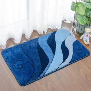 Customized hand Jacquard Bathroom Floor Mats Small machine Microfiber Absorbent tufted bath mat