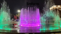 Spectacle de Fontaine Musicale Extérieure avec Écran d'Eau Dansante, Projecteur Laser et Haut-parleur