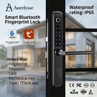 Cerradura Inteligente para Puerta de Madera Aurelysse de Alta Seguridad, con Huella Dactilar Biométrica, Contraseña, Tarjeta IC, Llave, Desbloqueo, Almacenamiento en la Nube, OEM, ODM