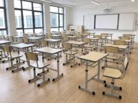 Ensemble de bureau et chaise d'école moderne en métal et bois pour étudiants universitaires, salle de classe