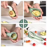 Multifunctionele keukenhulpmiddelen, avocado- en kiwi-snijder, -schiller, 3-in-1 creatieve fruitgereedschap accessoires