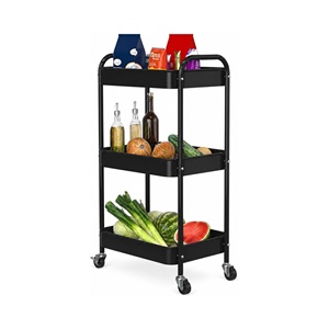 รถเข็นโลหะ 3 ชั้น พร้อมล้อเลื่อนสำหรับจัดเก็บอุปกรณ์ - Product Image 1