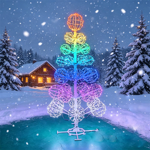 Sculpture lumineuse 3D extérieure en forme de boule de <span class=keywords><strong>Noël</strong></span> ou de cône d'arbre, motif commercial pour l'<span class=keywords><strong>illumination</strong></span> hivernale de pays des merveilles - Product Image 5