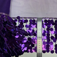 Bordure en sequins avec strass et bordure en perles, tissu en dentelle à mailles, largeur 17 cm, décoration brodée pour la couture