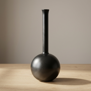 Iron <b>Black</b> <b>Vase</b> Round Base High Neck Decorative <b>Flower</b> <b>Vase</b> <b>Flower</b> Pot for Floor and Table Home & Garden Decoration - Product Image 2