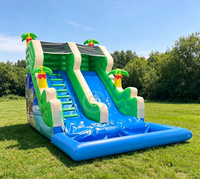 Maßgefertigte Hochwertige Günstige Aufblasbare Wasserrutsche mit Pool Sommerspaß für Kinder