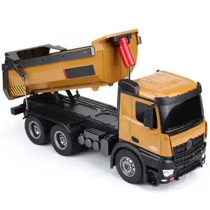 2023 Huina 1573 Rc Dump Truck 1/14 2.4Ghz 10ch Afstandsbediening Dump Zelf Ontladen Engineering Truck Led Light Rc Truck Model