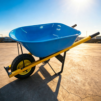 Brouette de chantier professionnelle 400 lbs (180 kg) – Chariot à béton robuste pour la construction avec plateau en acier 100 L – OEM