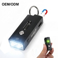 Wiederaufladbare Leichte Aluminium-Taschenlampe mit RGB-Beleuchtung und Magnet Mini Schlüsselanhänger EDC-Taschenlampe für Reisen und Notfälle