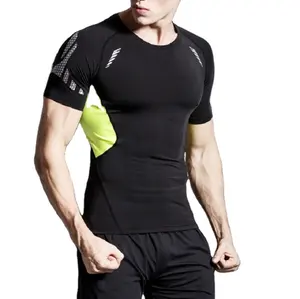 Men Running Compression T-Shirt Short Sleeve Sport Tees Gym