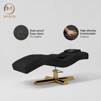 Lit de cils incurvé réglable professionnel - Design ergonomique moderne en bois de luxe |   Meubles de salon de beauté et de spa exclusifs pour la salle de bain