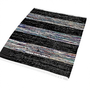 Alfombras de trapo de algodón de diseño múltiple negro de lujo para uso en interiores y exteriores Alfombras y juegos de trapo de área económica con gran valor por ITHL - Product Image 1