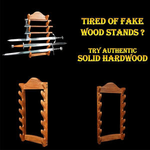 Support d'épée en bois massif support mural médiéval samouraï présentoir <span class=keywords><strong>Katana</strong></span> <span class=keywords><strong>porte</strong></span>-épée gladiateur épée - Product Image 6