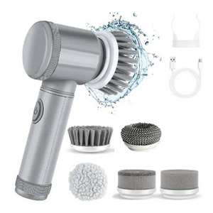 Multifunctional 5 in 1 Gray Handheld Kitchen Small Wireless <b>Electric</b> Dish Bathroom Spin <b>Scrubber</b> Cleaning Brush Household 2026 - Product Image 1