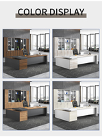 Bureau de direction en forme de L unique, fabrication directe d'usine OEM/ODM, pour président, PDG, directeur, bureau de direction en bois de luxe