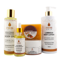 Set de Cuidado de la Piel Luminoso con Colágeno, Vitamina C y E, Infusión de Glutatión, Sin Hidroquinona, Aceite Corporal, Loción, Sérum, Set Aclarante