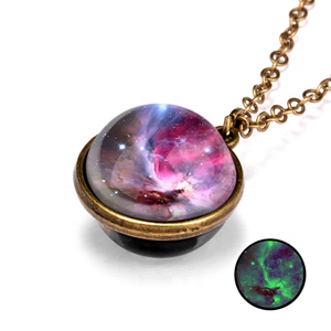 Collane con Ciondolo <span class=keywords><strong>Luna</strong></span> Luminosa che Brilla al Buio, Spazio, <span class=keywords><strong>Stelle</strong></span>, Galassia, Universo - Product Image 4