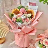 2026 Hadiah Hari Wanita/ Wisuda Buatan Tangan untuk Pacar, Teman, Ulang Tahun, Hari Valentine, Buket Mawar Rajut Wol